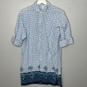 Patterned Blue and White Women's Dress